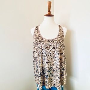 BKE Boutique Sequined Racerback Tank
